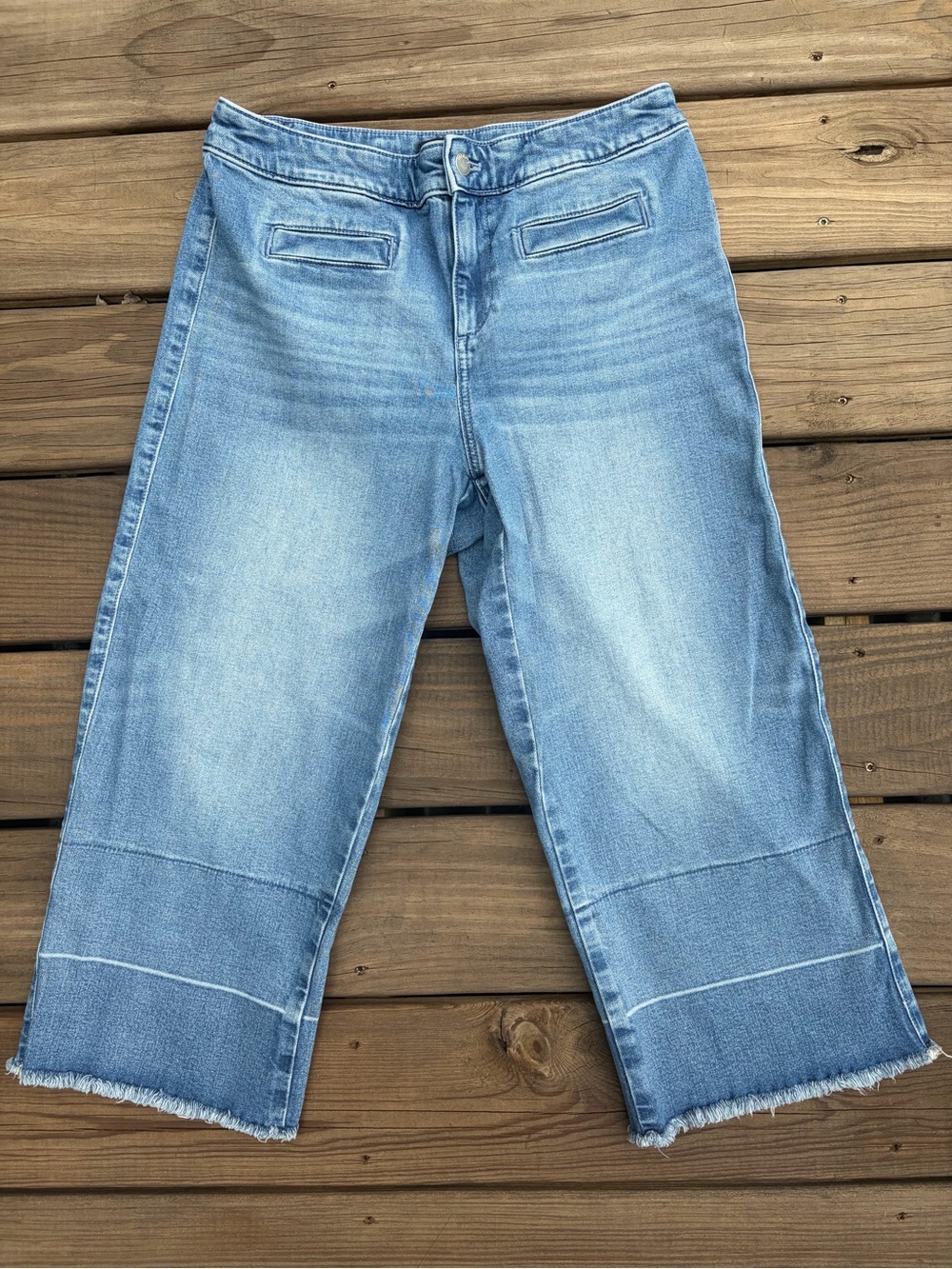 Talbots Light Blue Cropped Wide-Leg Jeans size 10 petite 10P